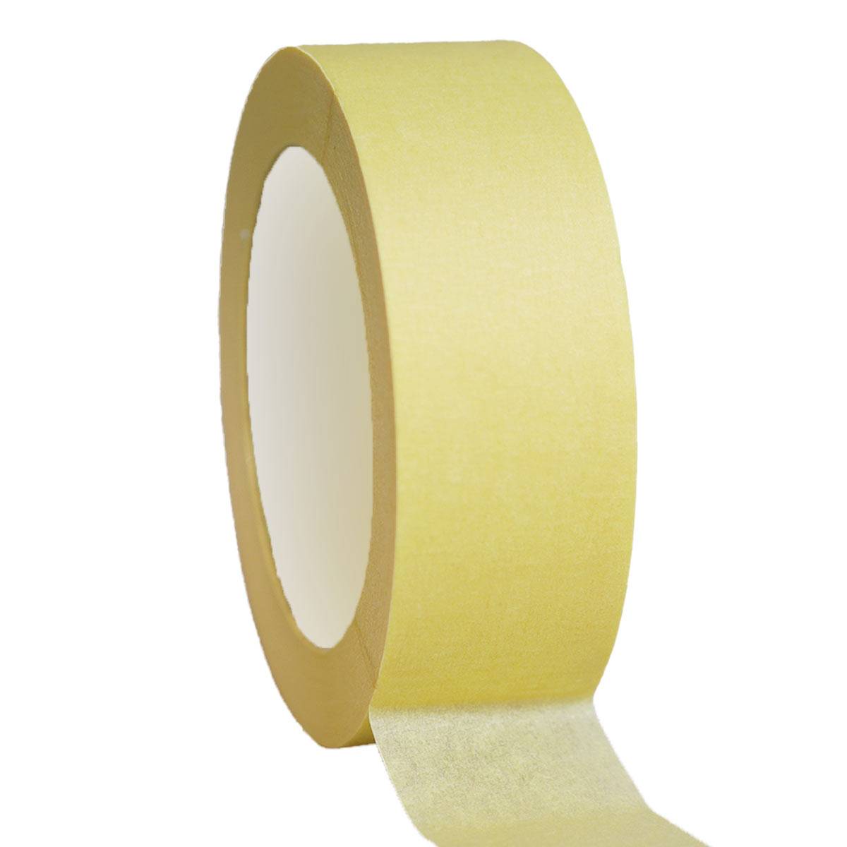 Ruban adhésif de masquage jaune jusqu'à 80° - rouleau adhésif 38 mm x 50 m pour la peinture TECPLAST - Image 1