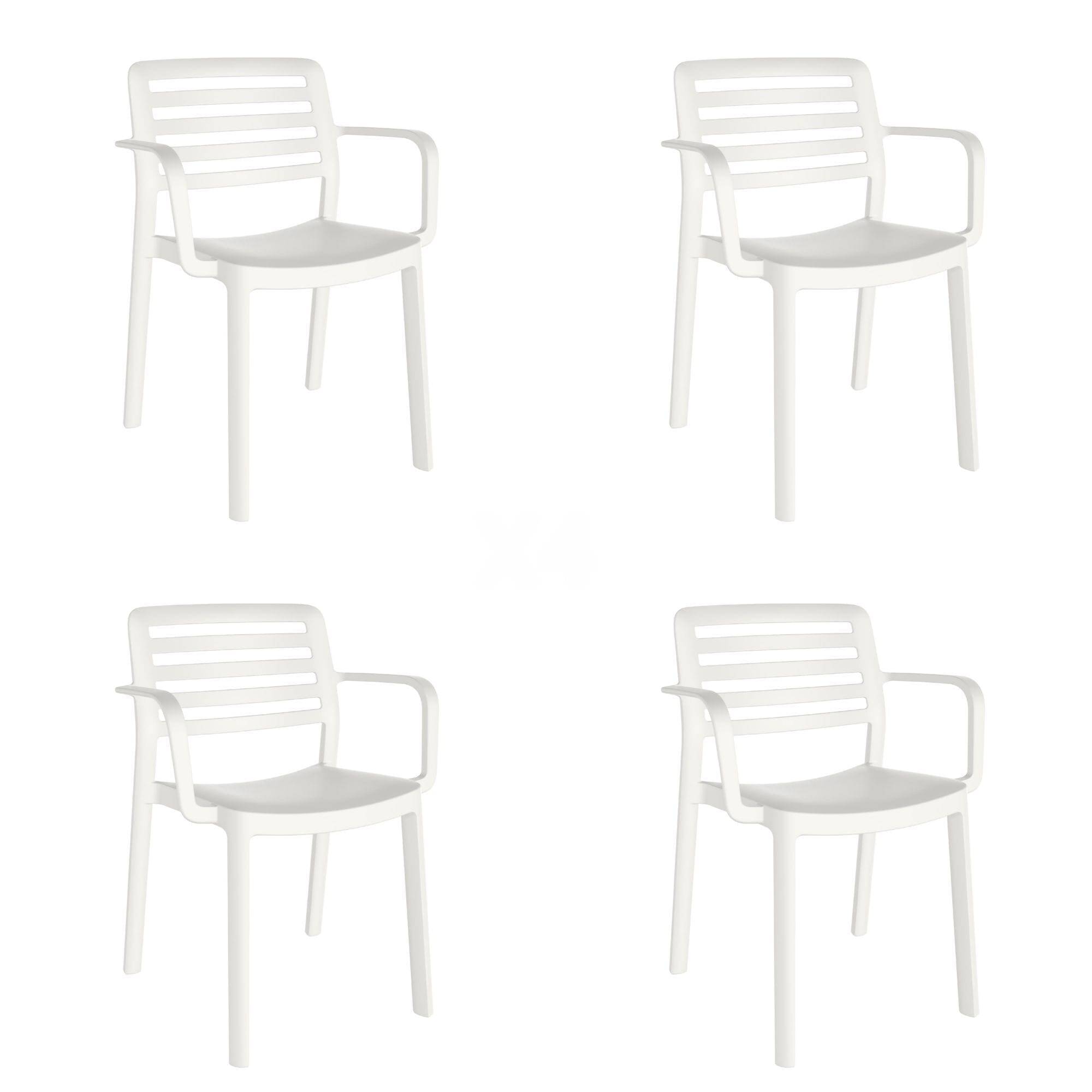 Garbar - Fauteuils Wind garbar plastique blanc (Lot de 4) - Image 1
