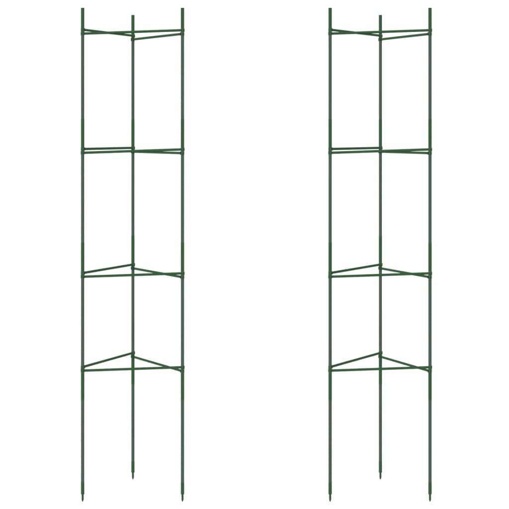 Supports Hauts pour Plantes Grimpantes Acier Tuteurage Vertical pour Jardin Lot de 2 Vert 154 cm – ComfortXL Outdoor Living - Image 2