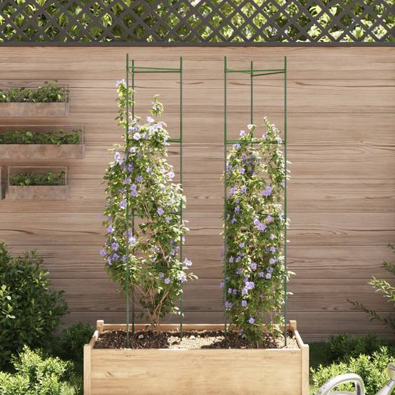 Supports Hauts pour Plantes Grimpantes Acier Tuteurage Vertical pour Jardin Lot de 2 Vert 154 cm – ComfortXL Outdoor Living - Image 3