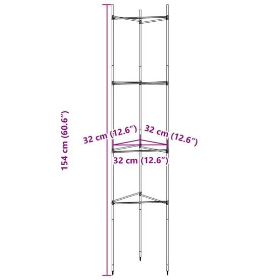 Supports Hauts pour Plantes Grimpantes Acier Tuteurage Vertical pour Jardin Lot de 2 Vert 154 cm – ComfortXL Outdoor Living - Image 8