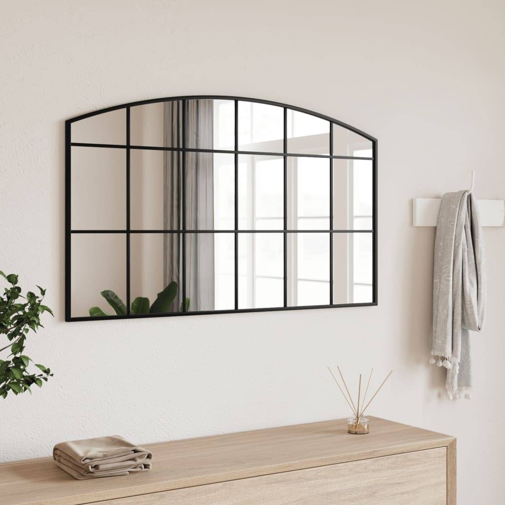 Maison Chic - Miroir mural - Miroir décoratif noir 100x60 cm arche fer - Image 2