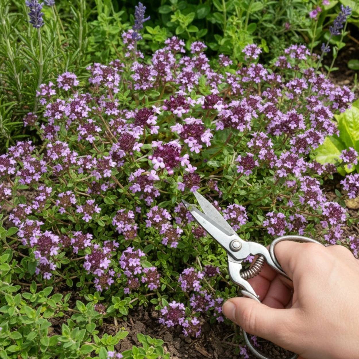 Thym serpolet - Sans traitement à fleurs Rose/ - feuillage Persistant - Lot de 3 godets