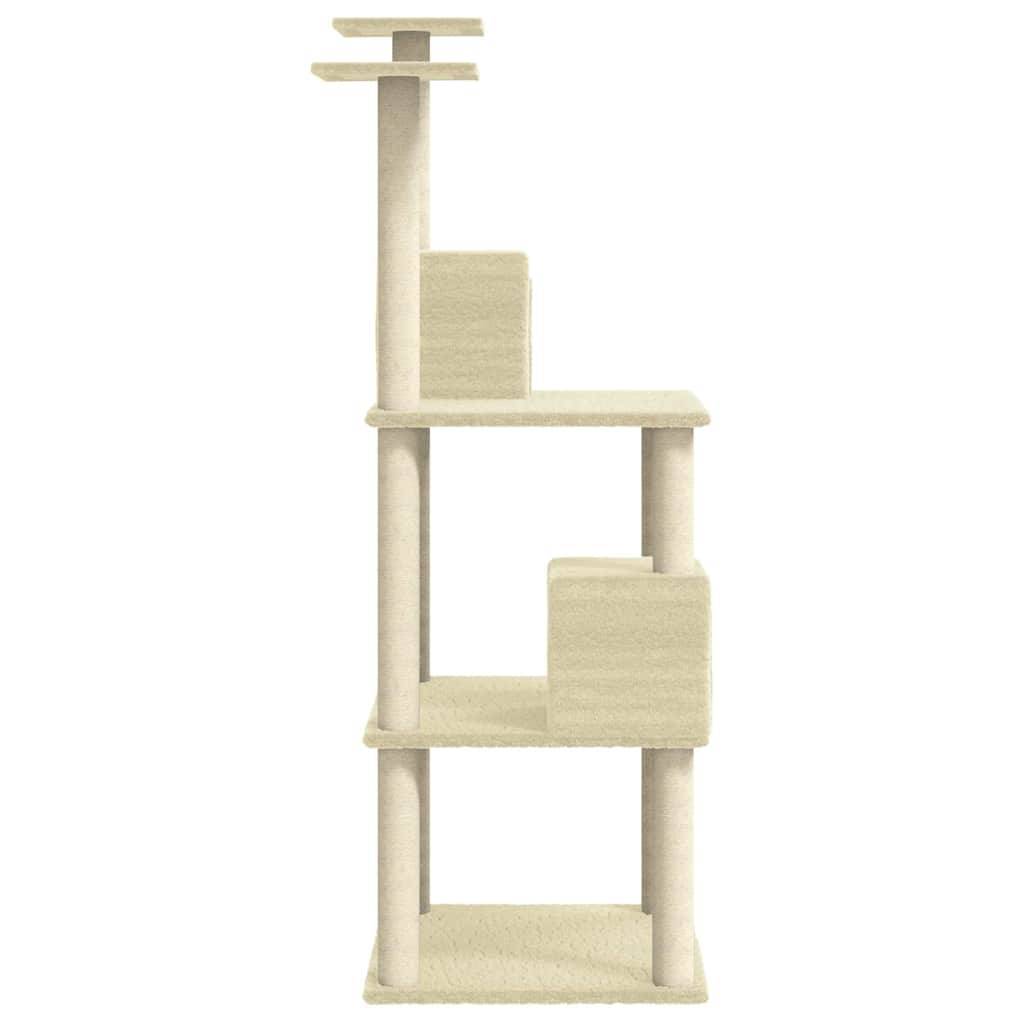 Vidaxl - Arbre à chat avec griffoirs en sisal Crème 141 cm vidaXL 171524 - Imagen 6