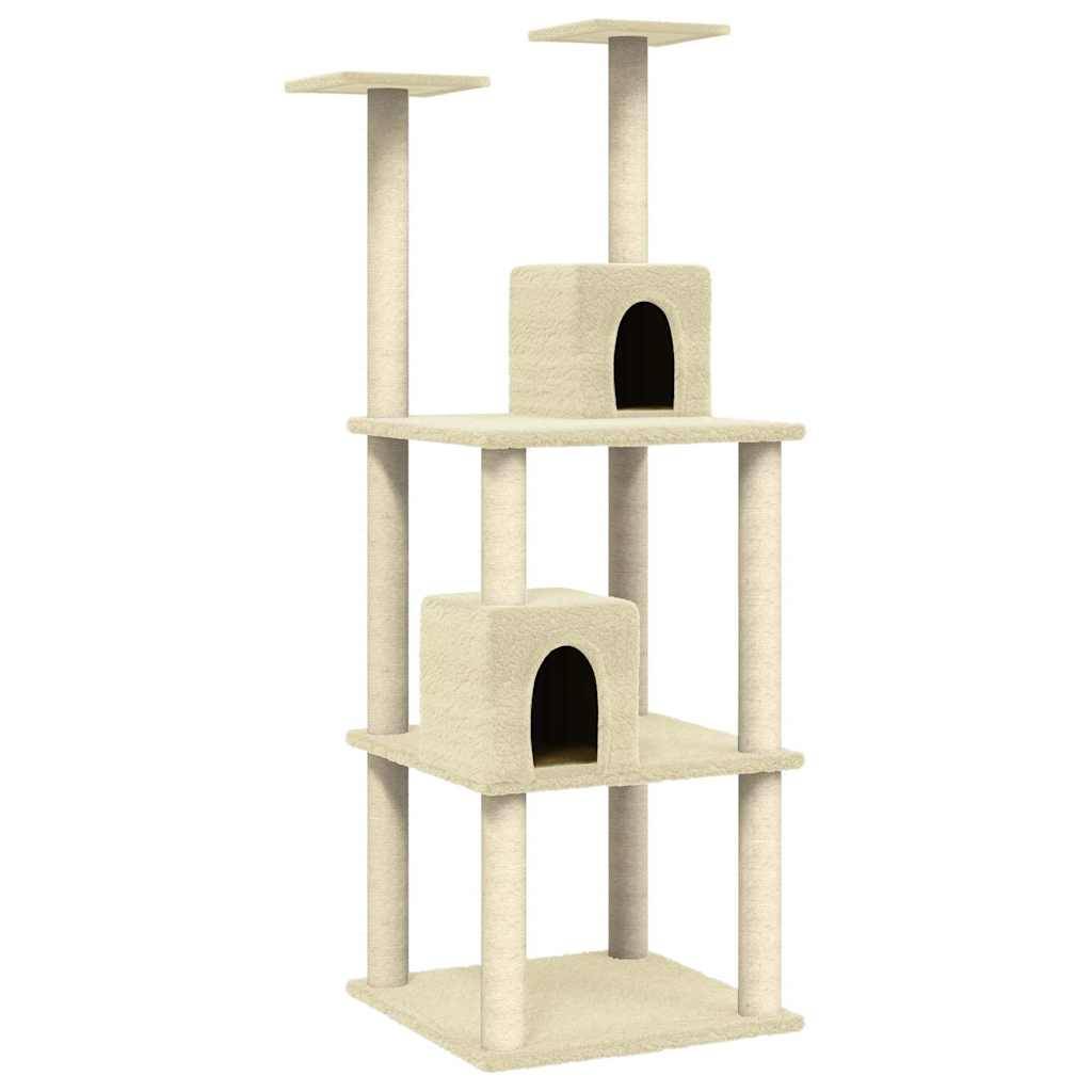 Vidaxl - Arbre à chat avec griffoirs en sisal Crème 141 cm vidaXL 171524 - Imagen 2