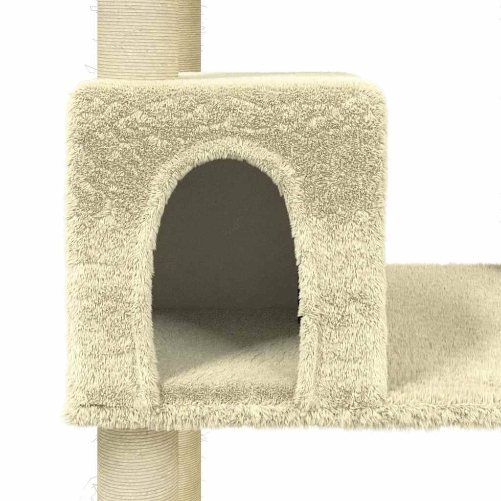 Vidaxl - Arbre à chat avec griffoirs en sisal Crème 141 cm vidaXL 171524 - Imagen 8