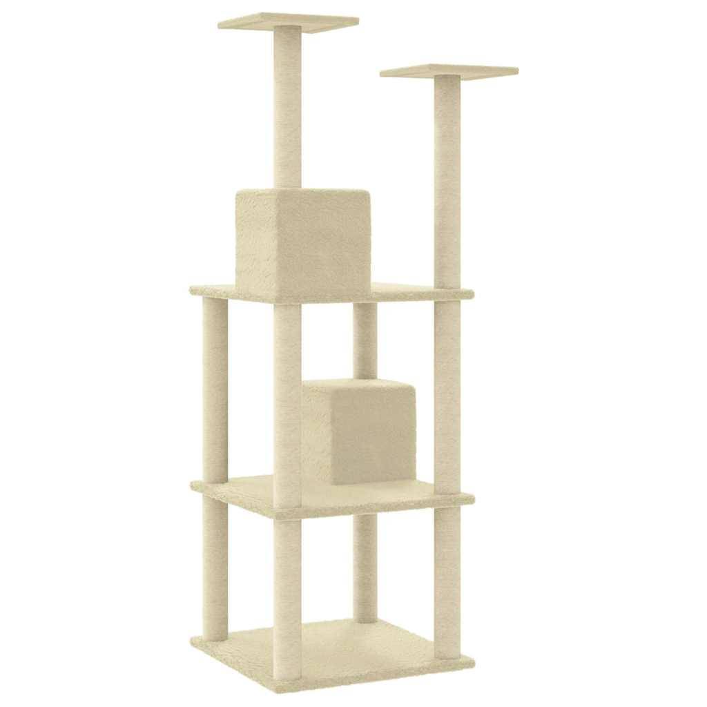 Vidaxl - Arbre à chat avec griffoirs en sisal Crème 141 cm vidaXL 171524 - Imagen 7