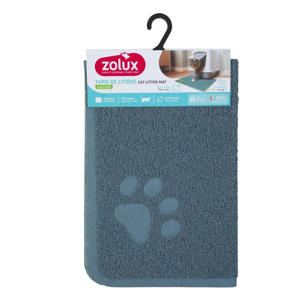 Zolux - Tapis d'hygiène 60 x 90 cm bleu pour maison de toilette chat - Imagen 1