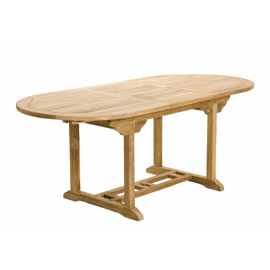 Macabane - HARRIS - SALON DE JARDIN EN BOIS TECK 6/8 pers - 1 Table ovale extensible 150*200/90 cm et 6 chaises textilène - Imagen 3