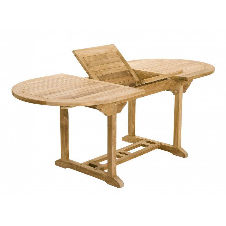 Macabane - HARRIS - SALON DE JARDIN EN BOIS TECK 6/8 pers - 1 Table ovale extensible 150*200/90 cm et 6 chaises textilène - Imagen 4