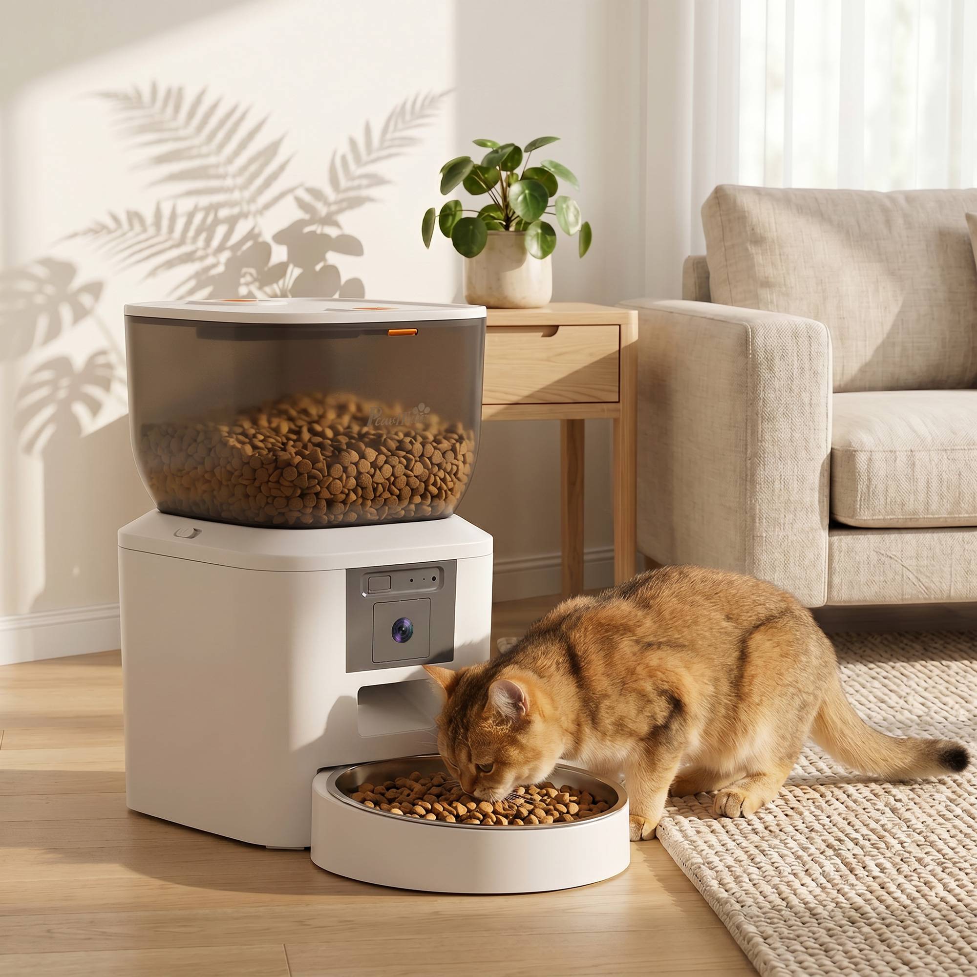 Distributeur nourriture chat avec caméra, WiFi 2,4 GHz, pilotage appli, 4L, 1–10 repas, audio bidirectionnel - Image 3