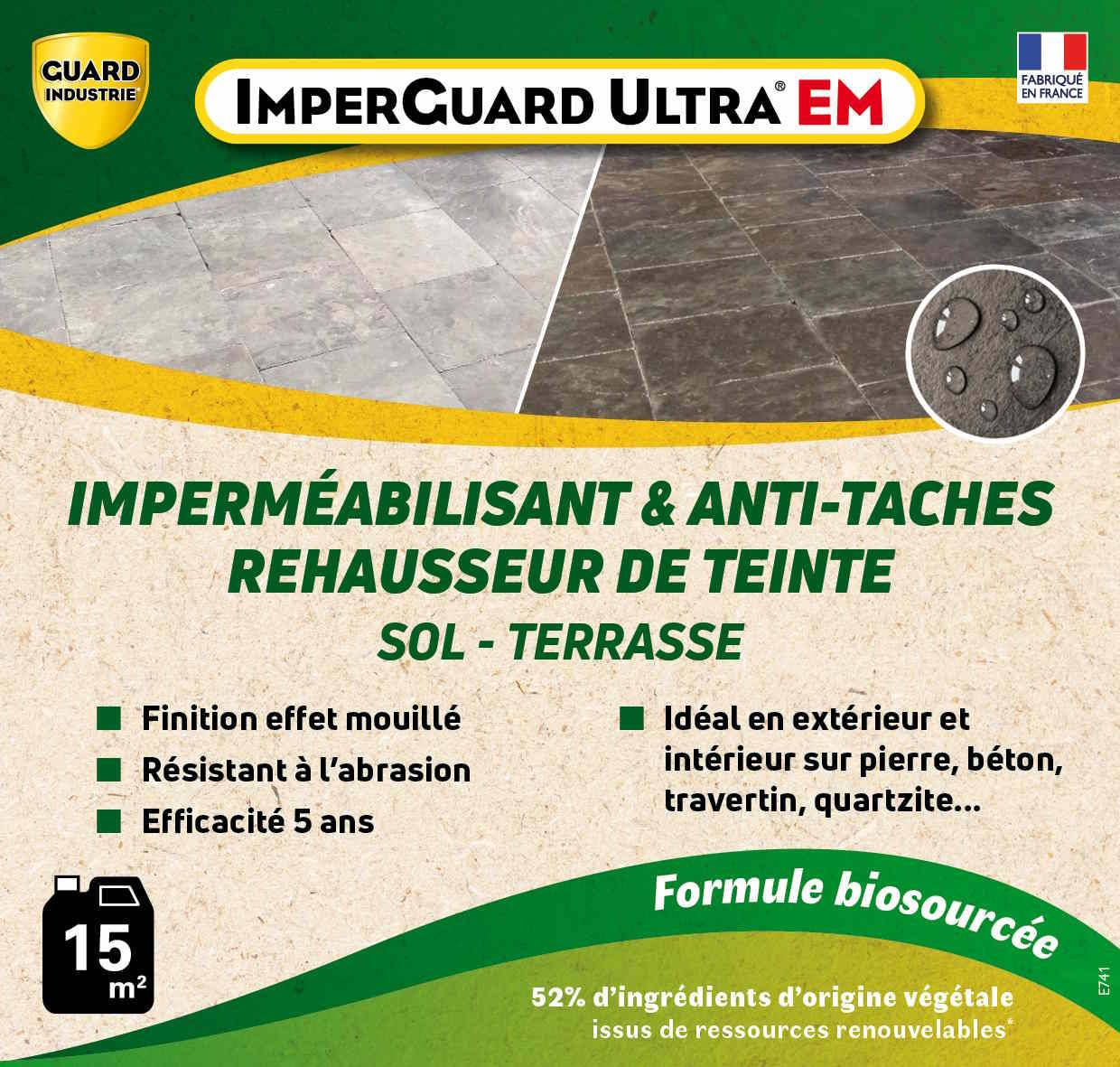 ImperGuard Ultra EM Effet Mouillé Imperméabilisant AntiTache Sans Solvant Ravive Couleur PierreBéton 10m2 Efficace 5 ans - Image 5