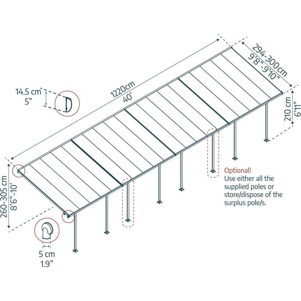Canopia - Canopia Pergola Feria 3X12,2 Grise - Imagen 3