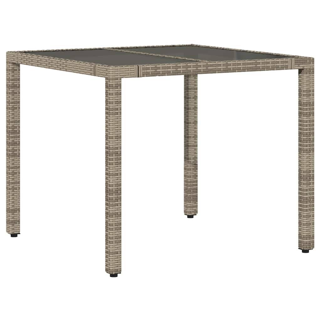 PANGIVO - Table de jardin résine tressée verre trempé gris 90 x 90 x 75 cm - PANGIVO - Image 6