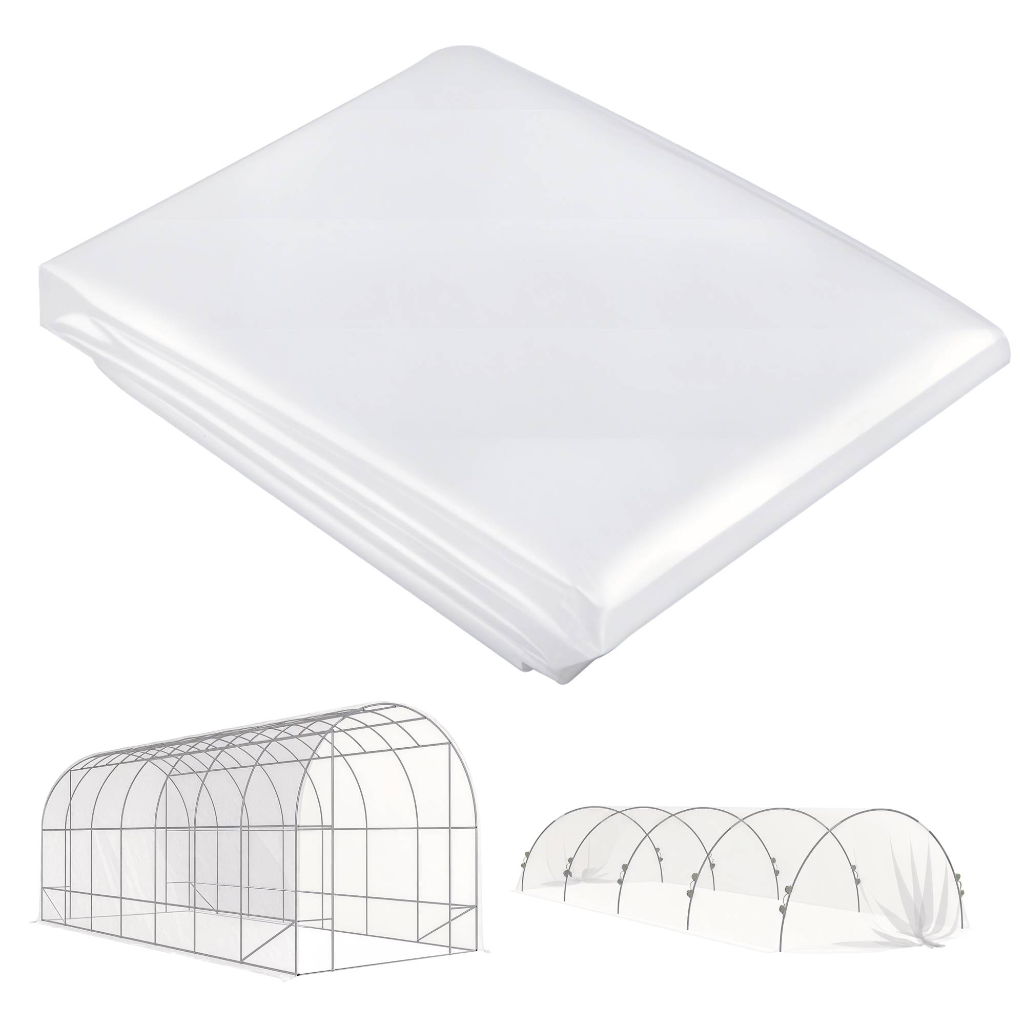 Sans Marque - Bâche de serre en PE, résistante aux UV et imperméable, pour couvrir les plantes. Dimensions : 7 x 8 m. - Image 1