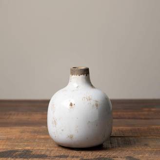 Vase céramique blanc 13x11cm