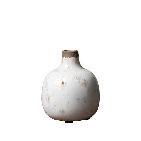 Vase céramique blanc 13x11cm - Image 2