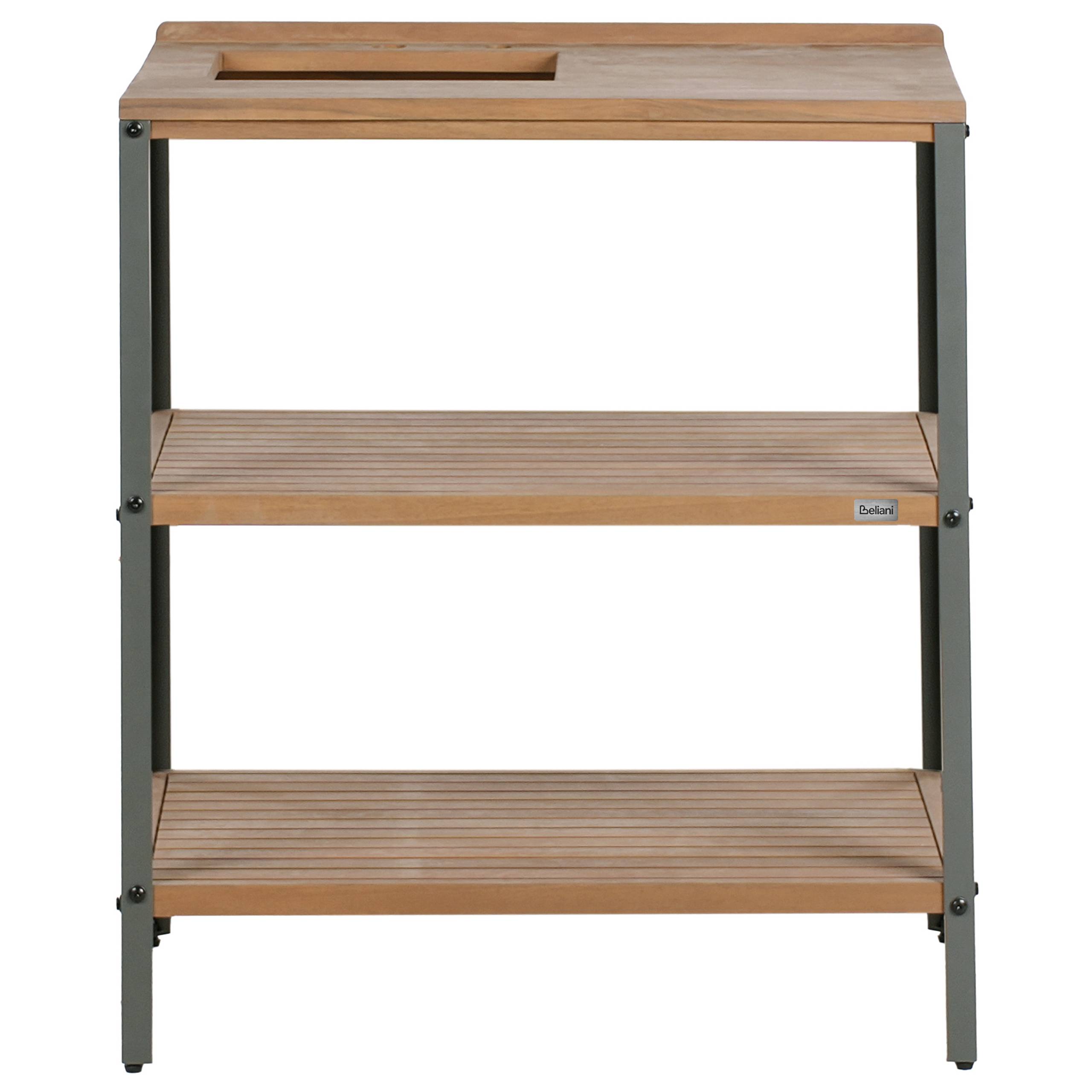 Armoires de jardin Bois d'acacia certifié Marron/noir IVREA - Beliani - Image 6