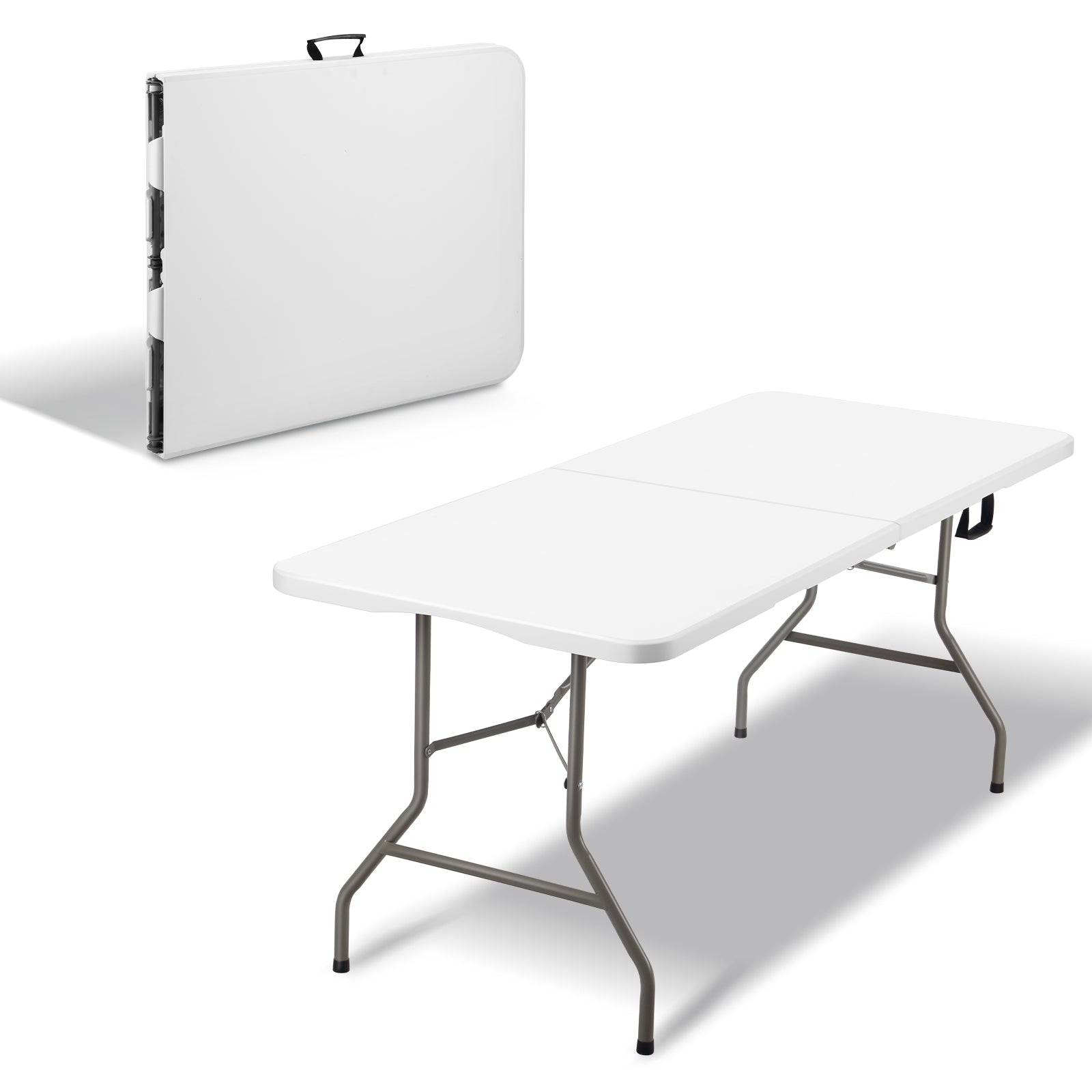 Teeno - Table pliante 180 x 74 x 74 cm, 6 ou 8 places, table pliante d'extérieur avec verrou de sécurité, poignée de transport