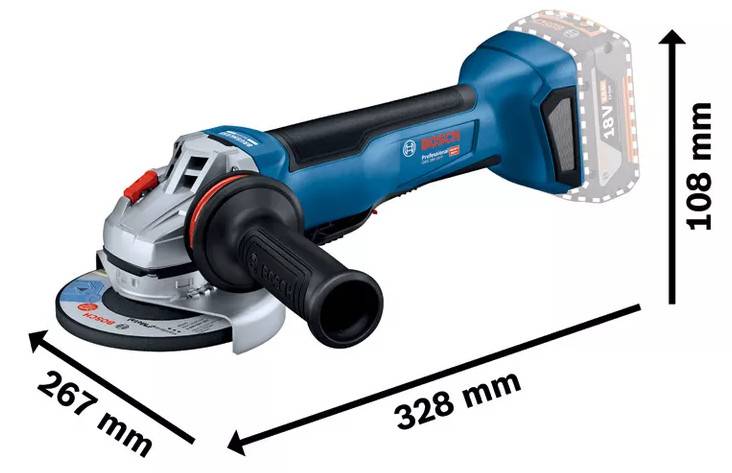 Bosch - Meuleuse d'angle 18 V GWS 18V-10 P Professionnal 125 mm (sans batterie ni chargeur) en carton BOSCH 06019J4100 - Image 3