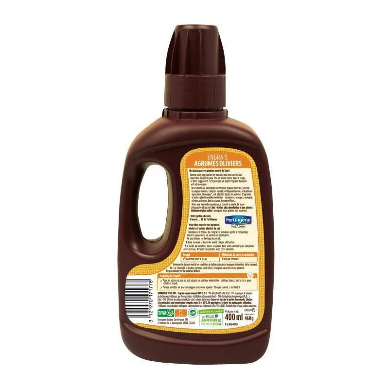 Fertiligène - Fertiligene - Engrais Agrumes Oliviers Plantes Medi.400ml - Imagen 2