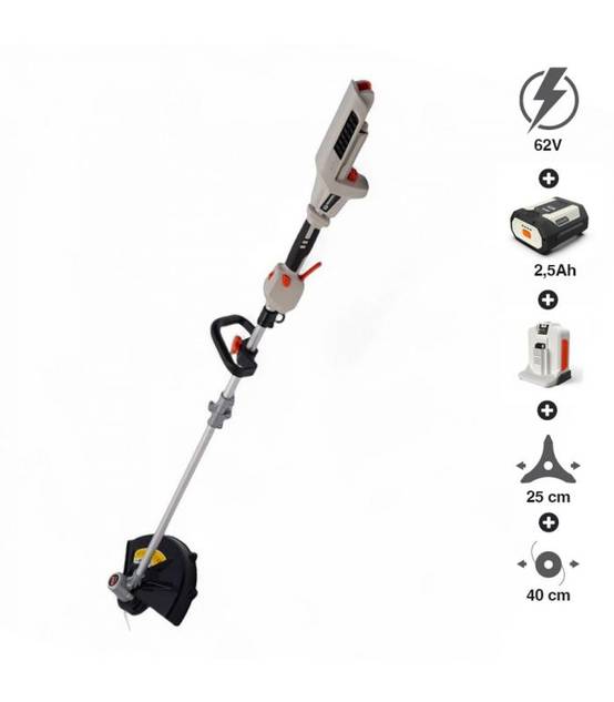 PACK coupe-bordures à batterie 62V DAEWOO puissante batterie et chargeur inclus DALST62BL-16D-2-5Ah - Image 1
