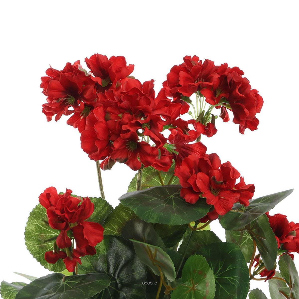 7 bouquets géraniums rouges artificiels résistants UV, fleurs déco en Polyester pour maison terrasse extérieur balcon cimetière printemps | Leroy Merlin