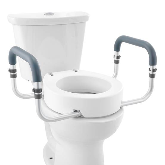 Vevor - VEVOR Rehausseur toilette ronde standard, hauteur 88,9 mm, charge 136 kg. Main courante alu, rembourrage EVA. - Image 1