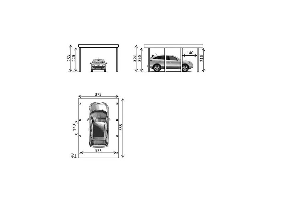 Direct Abris - Carport Bois CASTELLANE 373X555 Panneau de Fond Intégré - Toiture en Bois + Feutre Bitumeux - Abri 1Voiture - Imagen 8