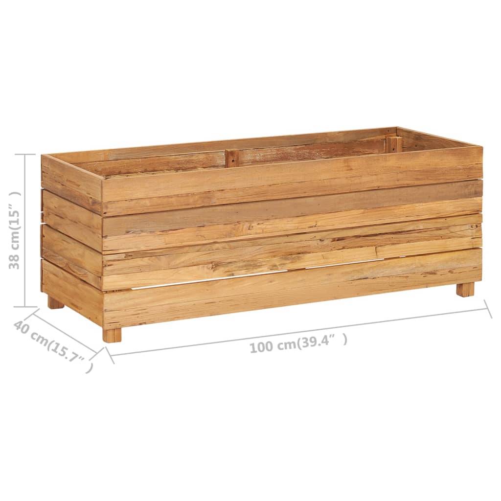 Helloshop26 - Lit surélevé jardinière 100 x 40 x 38 cm bois de teck recyclé et acier - Image 7