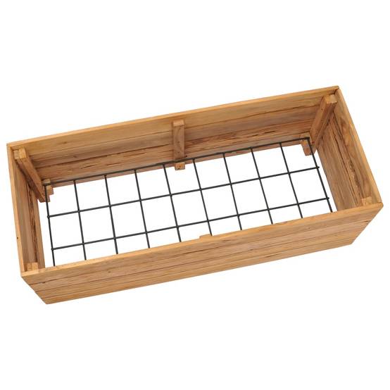 Helloshop26 - Lit surélevé jardinière 100 x 40 x 38 cm bois de teck recyclé et acier - Image 4