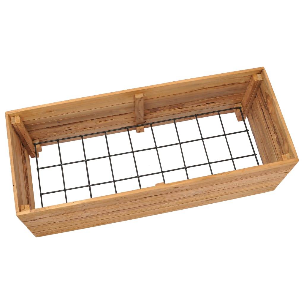 Helloshop26 - Lit surélevé jardinière 100 x 40 x 38 cm bois de teck recyclé et acier - Image 4