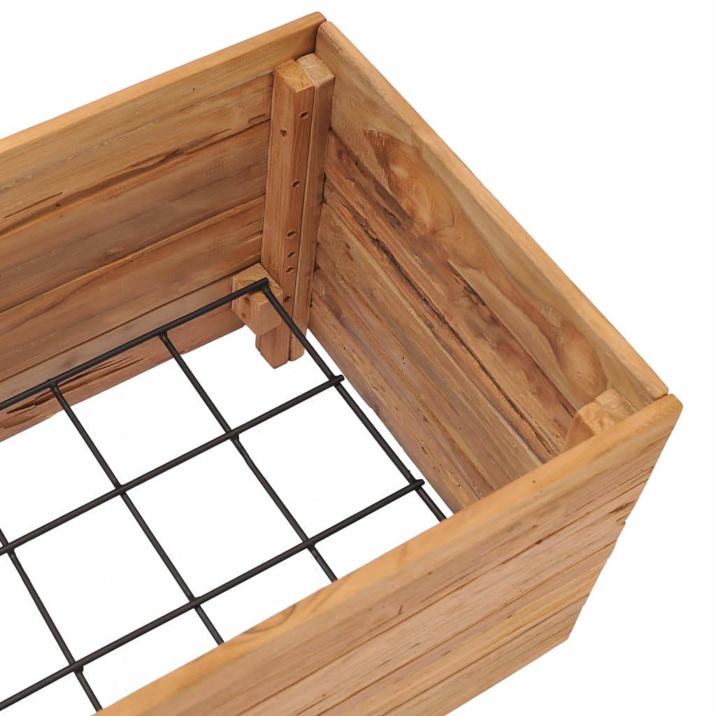 Helloshop26 - Lit surélevé jardinière 100 x 40 x 38 cm bois de teck recyclé et acier - Image 5