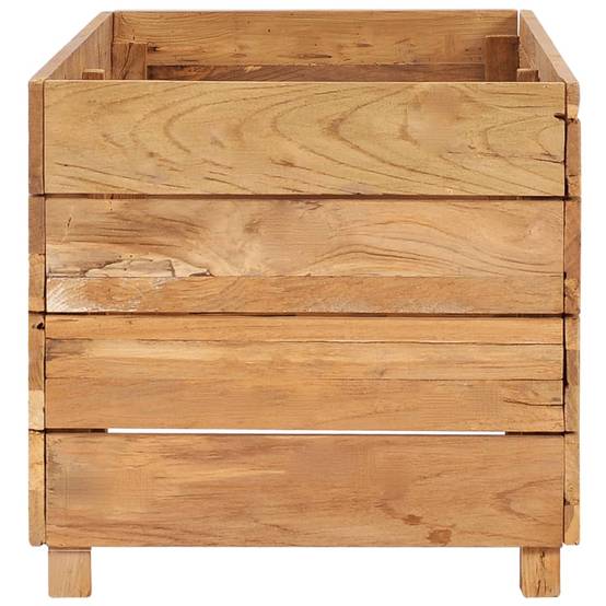 Helloshop26 - Lit surélevé jardinière 100 x 40 x 38 cm bois de teck recyclé et acier - Image 3