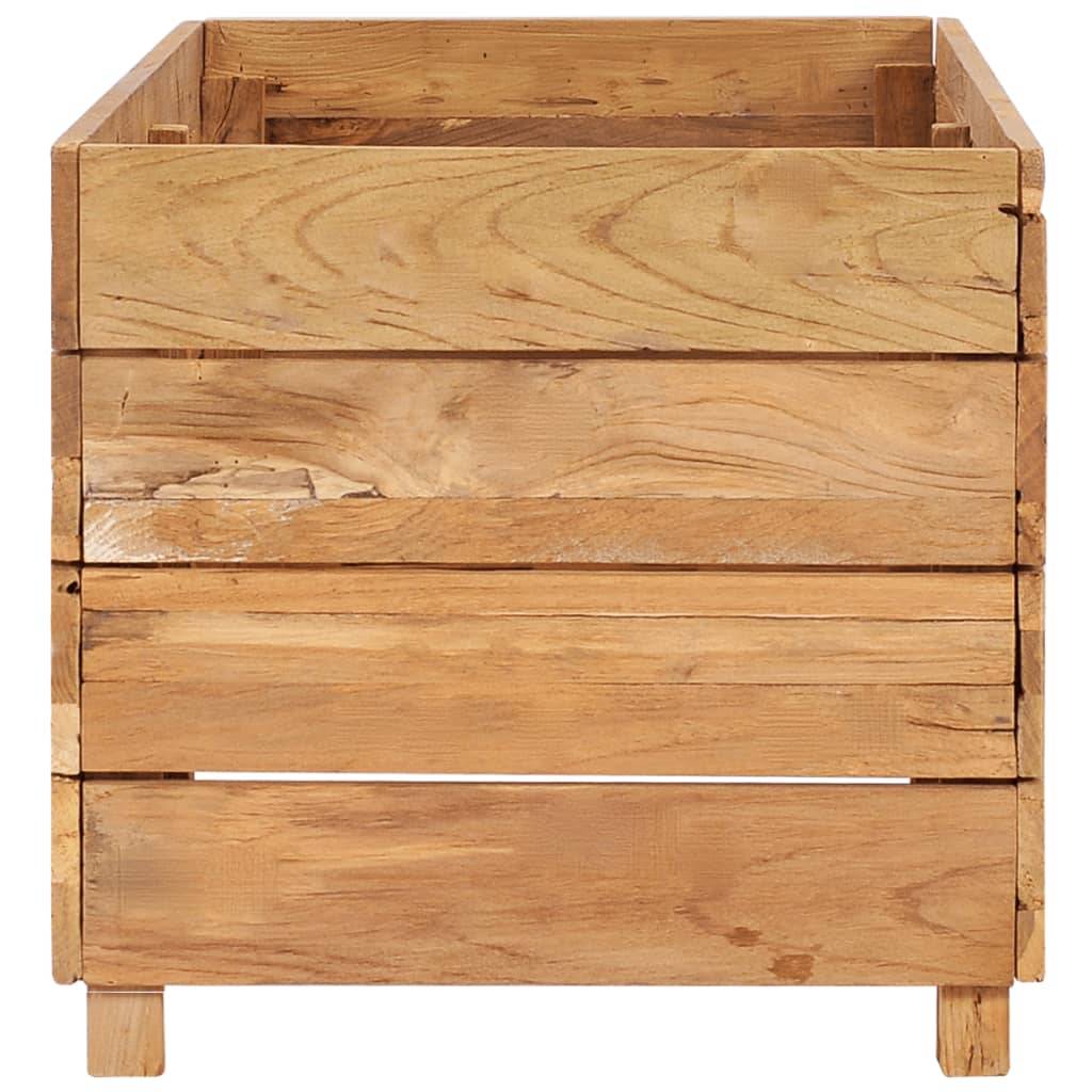 Helloshop26 - Lit surélevé jardinière 100 x 40 x 38 cm bois de teck recyclé et acier - Image 3