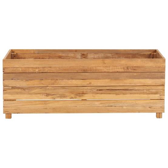 Helloshop26 - Lit surélevé jardinière 100 x 40 x 38 cm bois de teck recyclé et acier - Image 2