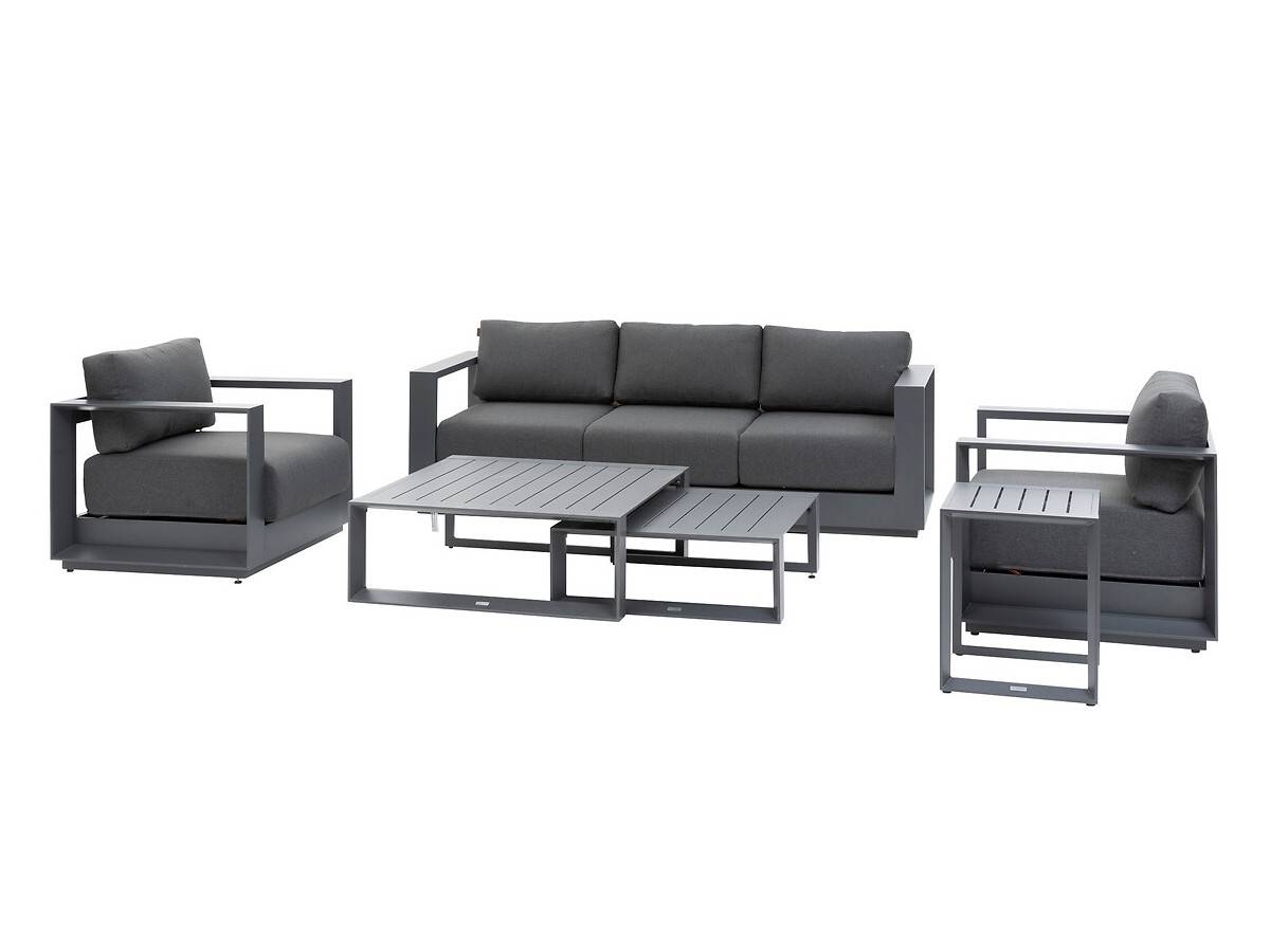 Hesperide - Salon de jardin en aluminium Allure graphite 5 places + housse de protection - Hespéride - Image 4