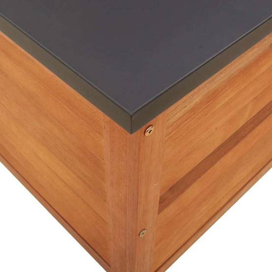 Coffre de jardin bois d'eucalyptus et métal marron 60 x 50 x 55 cm - PANGIVO - Image 8
