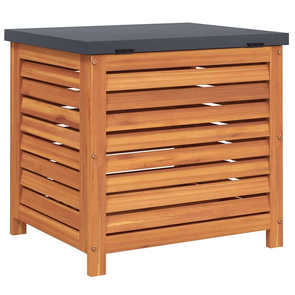 Coffre de jardin bois d'eucalyptus et métal marron 60 x 50 x 55 cm - PANGIVO - Image 6