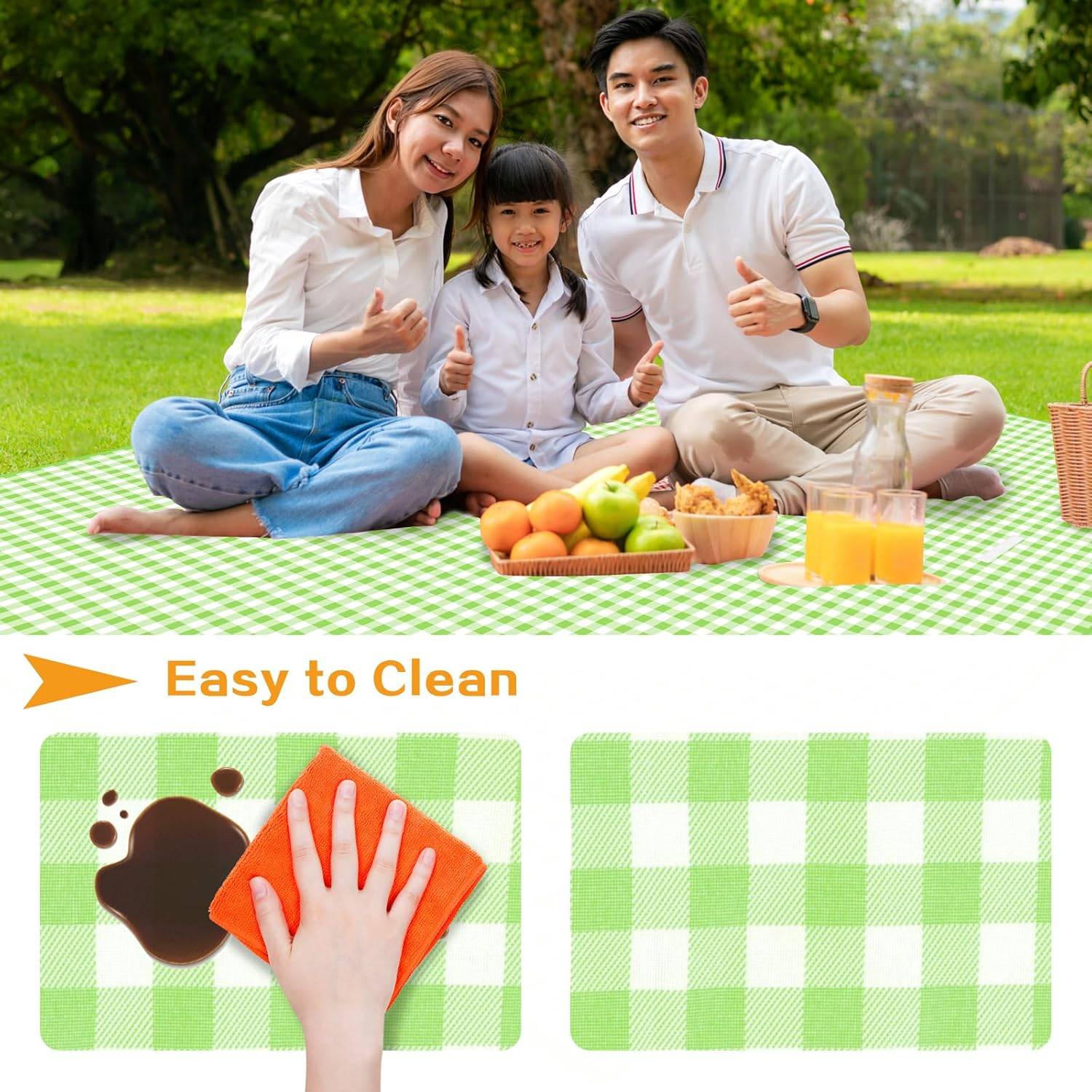 Couverture Pique-Nique Imperméable 200x200 Cm Pliable | Tapis Sol Étanché Plage Camping Jardin Parc XXL