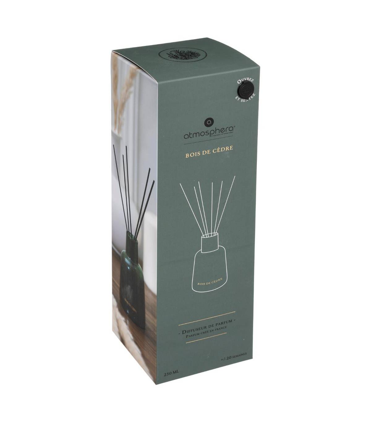 Diffuseur de parfum Bois de cèdre 250 ml avec 6 bâtonnets - Imagen 2