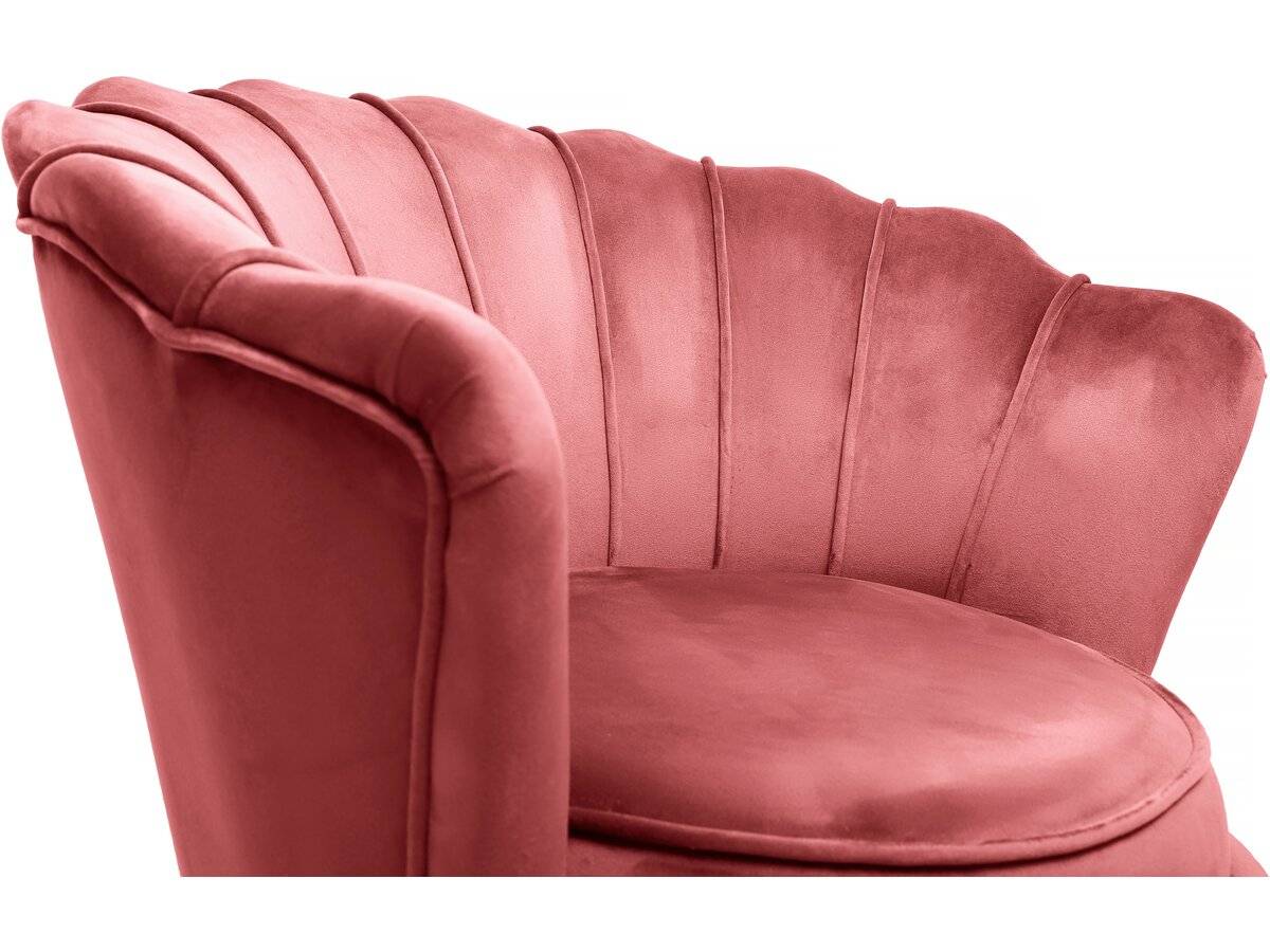 Fauteuil Velours "floria" - 70 X 73 X 76 Cm - Rose -habitat Et Jardin - Image 4