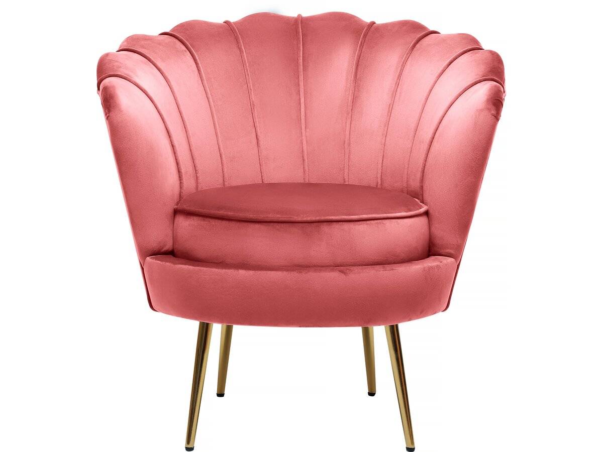 Fauteuil Velours "floria" - 70 X 73 X 76 Cm - Rose -habitat Et Jardin - Image 1