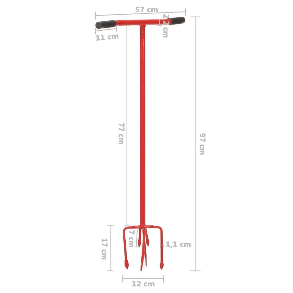 Vidaxl - Griffe de jardin Rouge Acier vidaXL 146153 - Image 3
