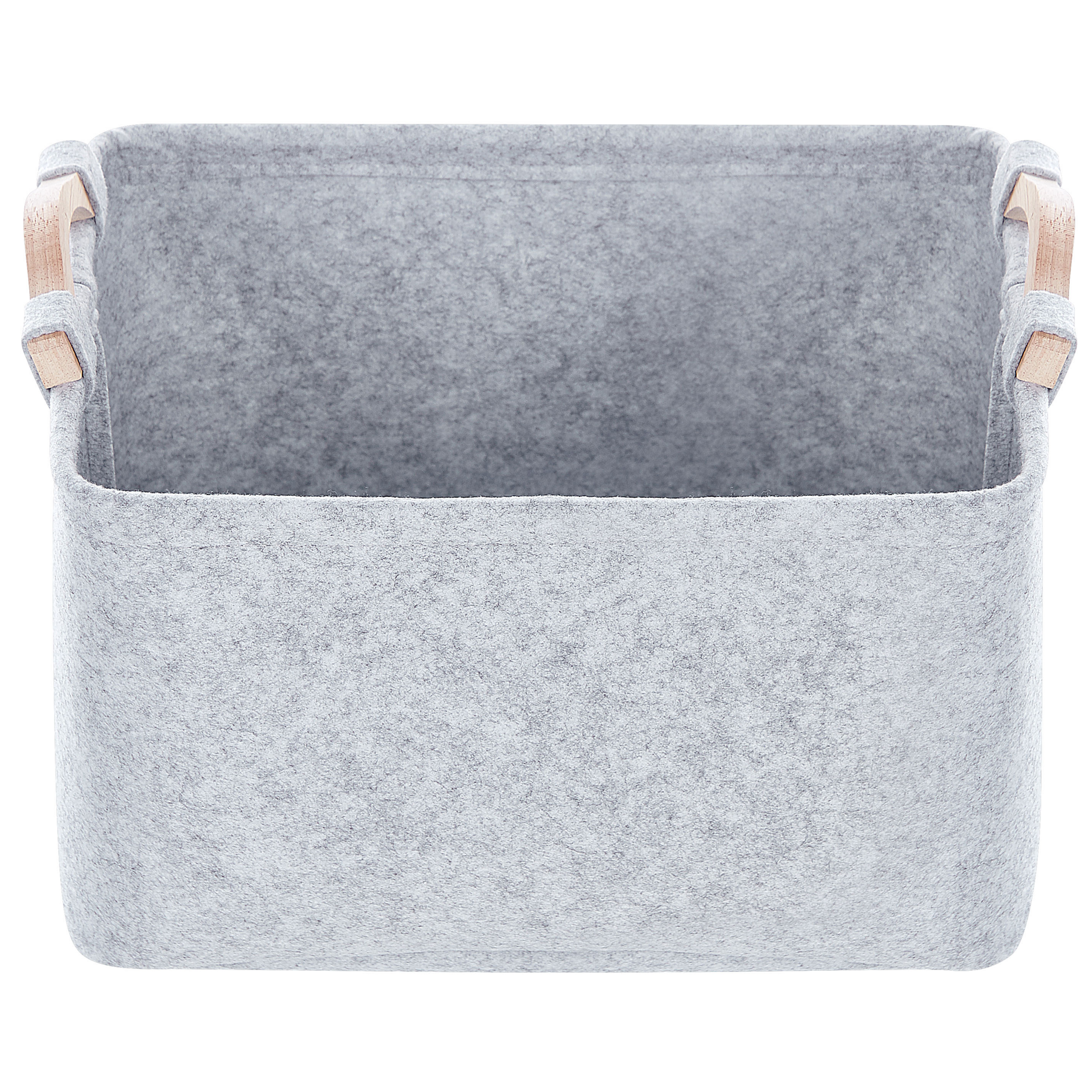 Beliani - Paniers Gris en Feutre et Bois Rangements Faits Main avec Anses Boîtes Rectangles Design Scandinave Lot de 3 - Imagen 6