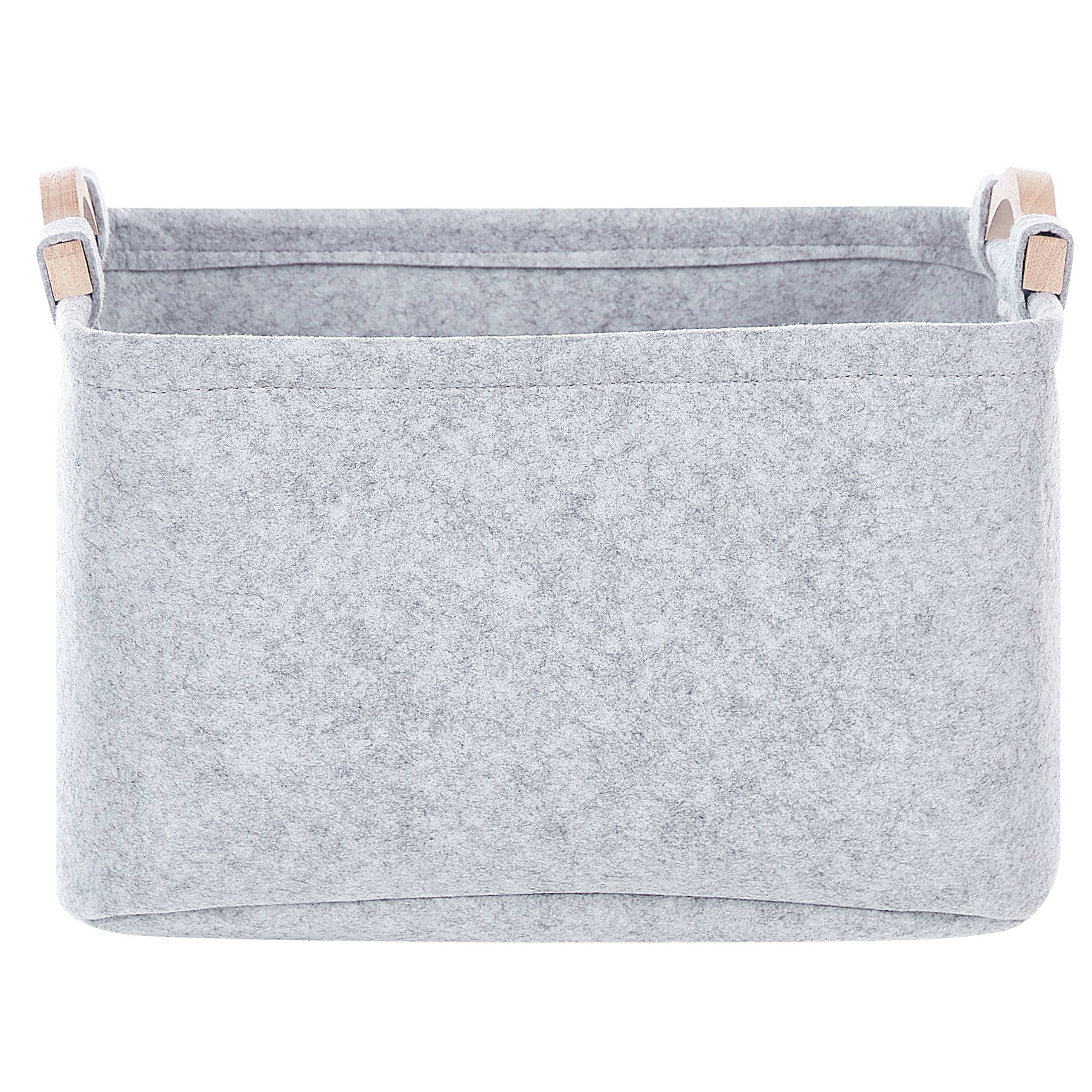 Beliani - Paniers Gris en Feutre et Bois Rangements Faits Main avec Anses Boîtes Rectangles Design Scandinave Lot de 3 - Imagen 5