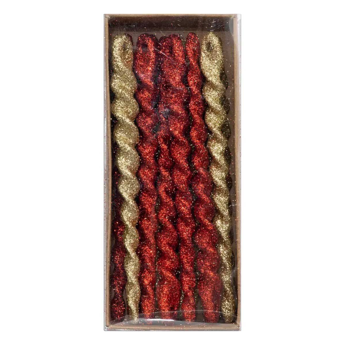 Déco de Sapin Lot de 12 Glaçons Rouge et Or - Image 4