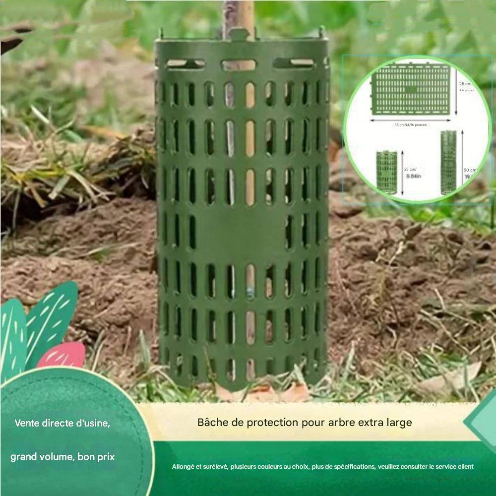 Protège-Arbres pour Jeunes Plants 38x25 cm Vert - 2 Pièces - Protection Combinable contre Rongeurs et Intempéries - Lytech - Image 3