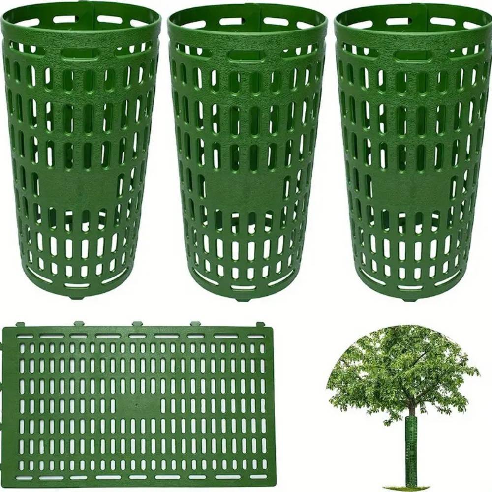 Protège-Arbres pour Jeunes Plants 38x25 cm Vert - 2 Pièces - Protection Combinable contre Rongeurs et Intempéries - Lytech - Image 1