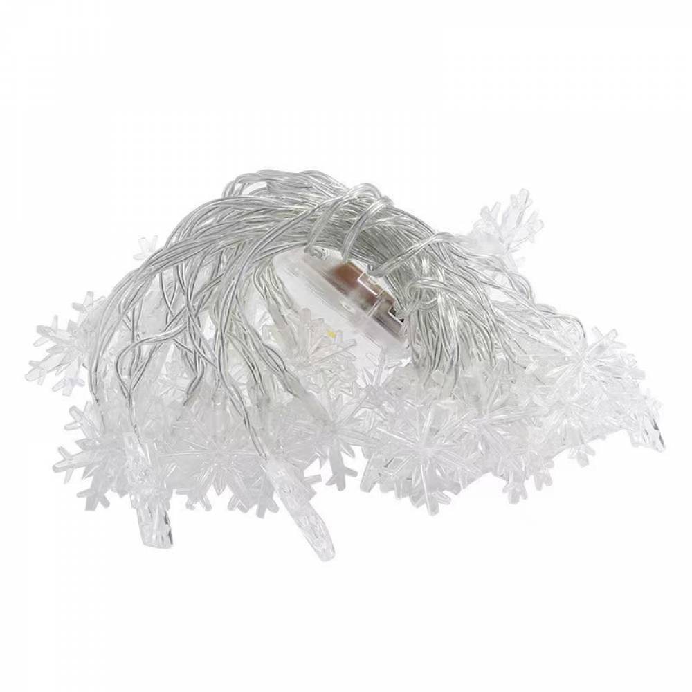 Guirlande Lumineuse Flocons De Neige 6m (20ft) - 40 LED - 2 Modes - Télécommande - Intérieur/Extérieur